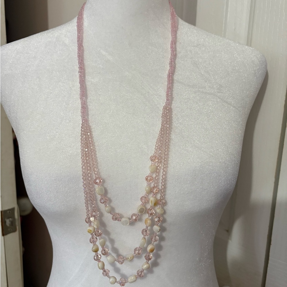 Elegant Pink Beaded Necklace
